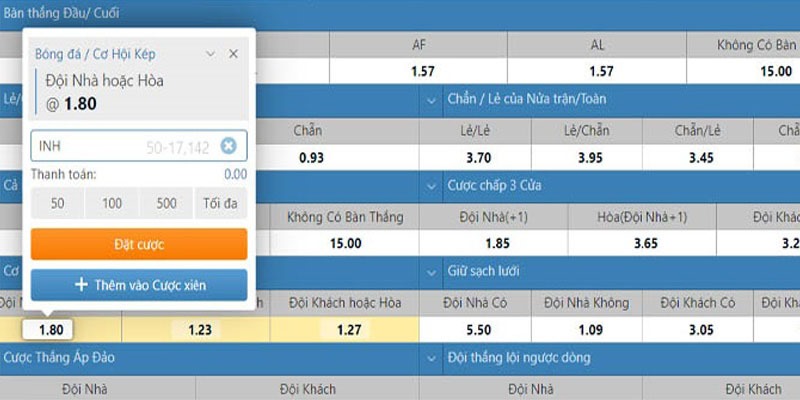 Cách đánh Double Chance chi tiết với tân thủ